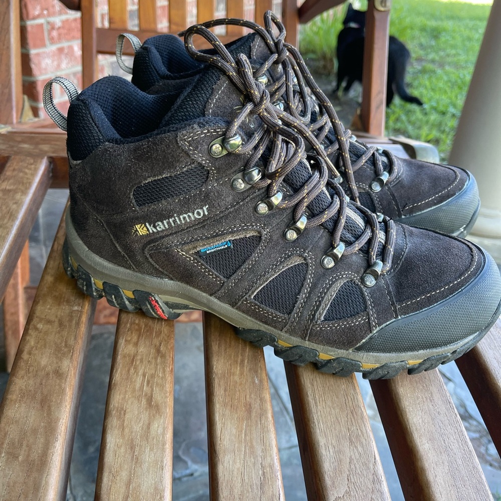 Brown and Black Athletic Shoes with Rugged Outsole